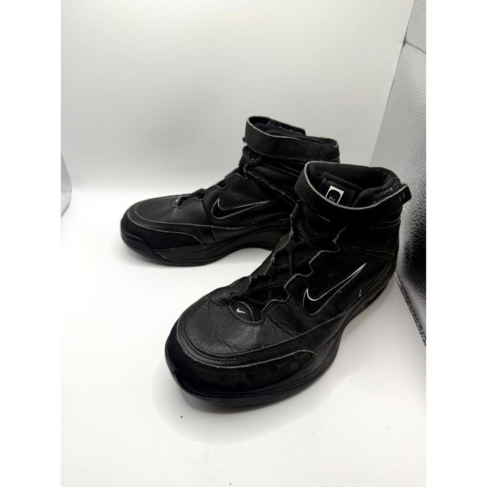 Nike Air Elite 341513-011 Unisex Kids 5.5 Sneaker Black Leather Basketball Shoes